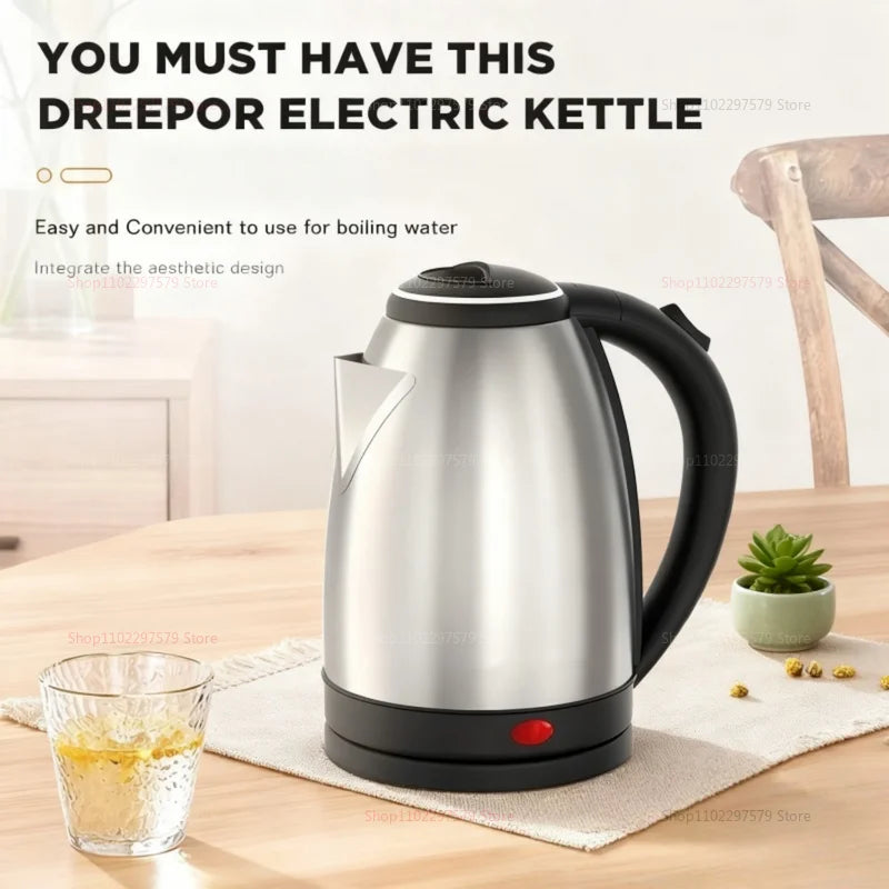 Stainless Steel Electric Kettle Kitchen Appliances Smart Kettle For Hotel Family Trip Kitchen Rust-proof Durable Water Kettle