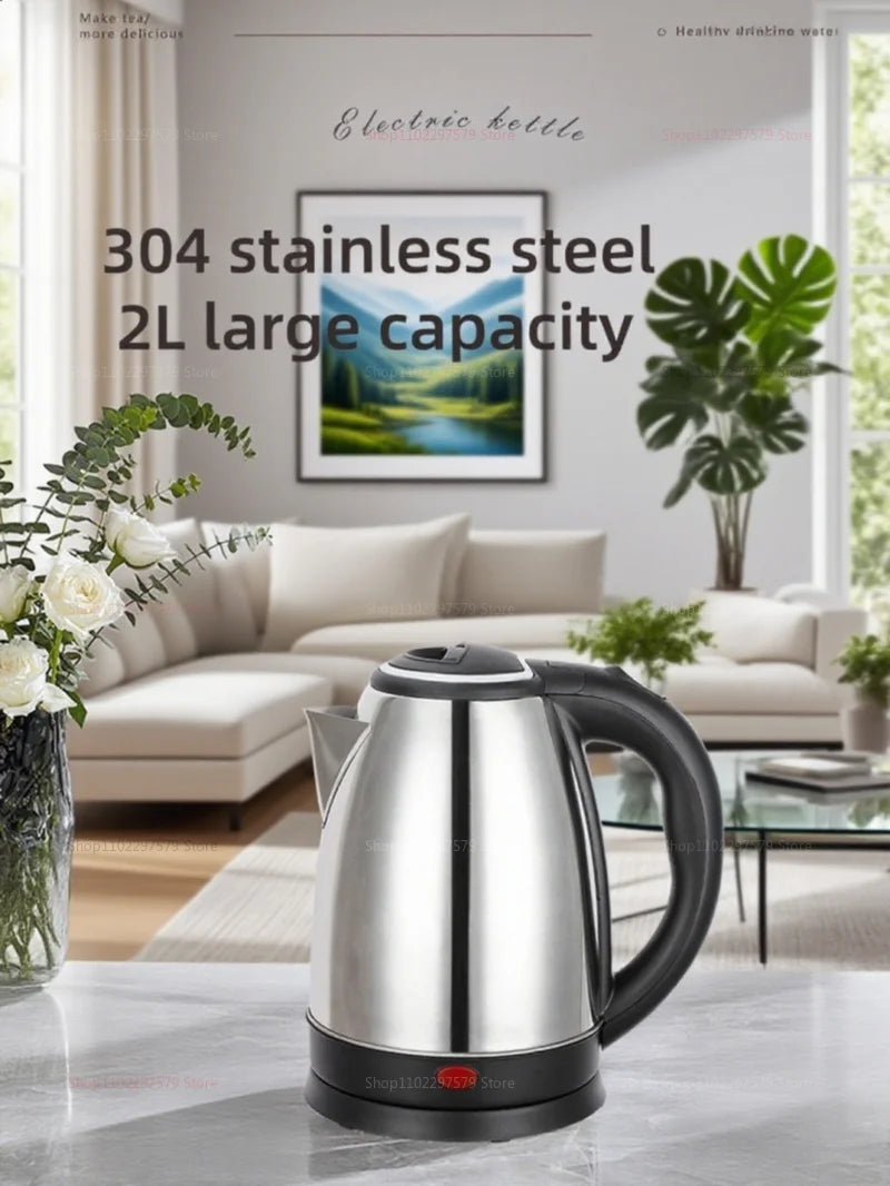 Stainless Steel Electric Kettle Kitchen Appliances Smart Kettle For Hotel Family Trip Kitchen Rust-proof Durable Water Kettle