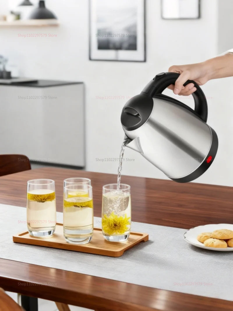 Stainless Steel Electric Kettle Kitchen Appliances Smart Kettle For Hotel Family Trip Kitchen Rust-proof Durable Water Kettle
